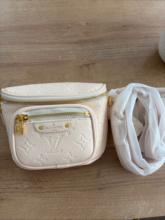 Louis Vuitton Handbags - Louis Vuitton Cream Embossed Mini Crossbody Bag with Gold Hardware